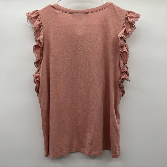 Loft rose ruffled sleeve top ladies size L. - Picture 2 of 7